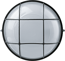 Светильник ЖКХ ЛОН NBL-R2-100-E27/BL 1х100Вт E27 IP54 (аналог НПБ 1102 черный круг с решеткой 100Вт) Navigator