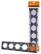 Рамка 5-ти постовая горизонтальная старинное серебро "Лама"  TDM