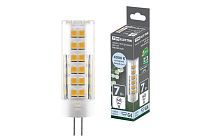 Лампа светодиодная G4-7 Вт-230 В-4000 К, SMD, 18,5x57 мм  TDM