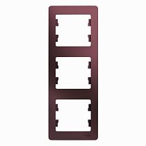 Glossa Баклажановый Рамка 3 постовая, вертикальная Systeme Electric (Schneider Electric) Glossa Баклажановый Рамка 3 постовая, вертикальная Systeme Electric (Schneider Electric)