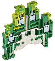 Колодка клеммная CTS-ML-PEN заземляющая двухуровневая 4мм2 желто-зеленая  IEK