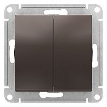 AtlasDesign Мокко Переключатель 2-клавишный перекрестный, 2 x сх. 7, 10АХ, механизм Systeme Electric (Schneider Electric)