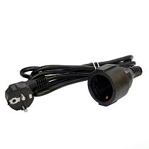 Удлинитель-шнур "DOMTOK" ПВС 3*1 с/з 2м, цвет черный