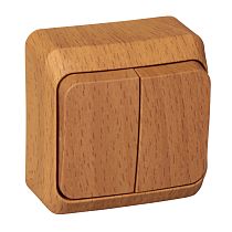 ЭТЮД открытая установка Бук Выключатель 2 клавишный  (сх. 5) Systeme Electric (Schneider Electric)