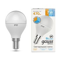 Лампа светодиодная Gauss  Basic Шар 7Вт E14 470lm 3000K-4000K-6500K