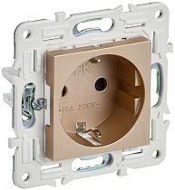 SKANDY Розетка с заземлением с защитными шторками 16А безвинтовое крепление SK-R06Sa песочный IEK