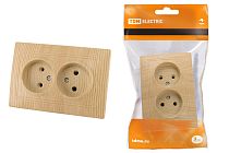 Розетка двойная 2П 10А 250В "ЭКО" (сосна) "Таймыр"  TDM