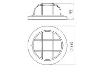 Cветильник ЖКХ ЭРА НБО 03-60-022 Кантри дерево/стекло решетка IP54 E27 max 60Вт D220 круг орех