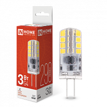 Лампа светодиодная LED-JC 3Вт 12В G4 4000К 290Лм IN HOME Лампа светодиодная LED-JC 3Вт 12В G4 4000К 290Лм IN HOME