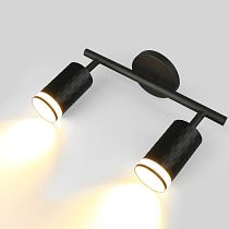 Спот на основании GWL-2GU10-M-IP20 Двойной Черный С боковым рассеивателем Кирпич