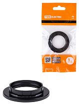 Кольцо для патрона Е14, термостойкий пластик, черный,  TDM