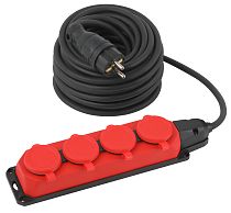 Удлинитель силовой ЭРА UK-4e-3x1,5-20m-IP44(KG) с заземлением 4 розетки каучук 20м КГ 3х1,5мм2 IP44 Удлинитель силовой ЭРА UK-4e-3x1,5-20m-IP44(KG) с заземлением 4 розетки каучук 20м КГ 3х1,5мм2 IP44