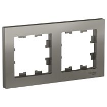 AtlasDesign Сталь Рамка 2 постовая, универсальная Systeme Electric (Schneider Electric)