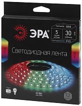 Лента светодиодная ЭРА LS5050-30LED-IP65-RGB-5m