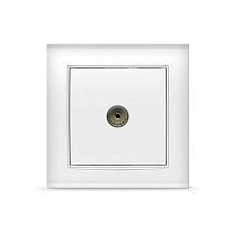 Розетка телевизионная одноместная серия "Бриллиант", с/у, тупиковая, 75Ом, ч/д 4-2400Мгц белая (еврослот) UNIVERSAL