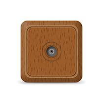 Розетка телевизионная одноместная серия "Олимп", о/у, тупиковая, 75Ом, ч/д 4-2400Мгц, бук (еврослот) UNIVERSAL