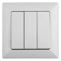 Выключатель ЭРА Intro Solo 4-106-01 IP20 10А 250В белый трехклавишный