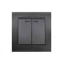 "Бриллиант" Выкл. 2 кл. с подсветкой графит Universal