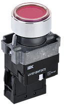Кнопка LA167-BWF3472 d=22мм RC 1р с подсвет красная  IEK Кнопка LA167-BWF3472 d=22мм RC 1р с подсвет красная  IEK
