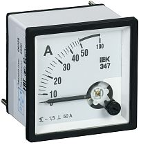 Амперметр Э47 96х96мм 50А класс точности 1.5  IEK