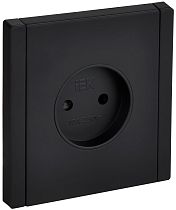 FORTE&PIANO Розетка 1-местная без заземления с защитными шторками винтовое крепление 10А FP117M металл черный IEK