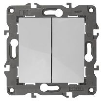 Выключатель ЭРА Elegance 14-1106-01 10А 250В белый двухклавишный проходной