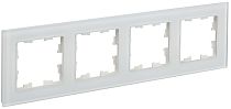 Рамка BRITE четырехместная РУ-4-2-Бр стекло белый матовый  IEK