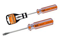 Отвертка шлицевая, прозрачная рукоятка, углеродистая сталь, тип SL5.0 x 75 мм, серия "Гранит"  TDM