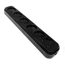 Колодка 6 гн. б/з AБС-пластик черн.