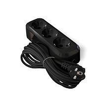 Удлинитель бытовой  Е-303 ПВС 3*1 3 гнезда с заземлением 5м черный UNIVERSAL