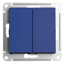 AtlasDesign Аквамарин Переключатель 2-клавишный, перекрестный, 2 x сх. 7, 10АХ, механизм Systeme Electric (Schneider Electric)