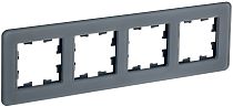 Рамка BRITE четырехместная РУ-4-2-Бр стекло графит RE  IEK