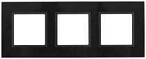 Рамка для выключателей и розеток тройная ЭРА Elegance 14-5103-05 стекло чёрный