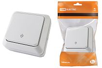 Переключатель на 2 направления 1-кл. открытой установки IP20 10А, белый "Ладога"  TDM