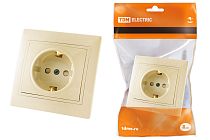 Розетка 2П+З с защ. шт. 16А 250В сл. кость "Таймыр"  TDM