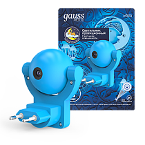 Светильник Gauss розеточный с фиксированной проекцией и датчиком освещённости, 0,5Вт, синий