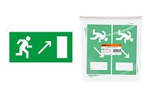 Знак "Направление к эвакуационному выходу направо вверх" 200х100мм  TDM