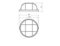 Cветильник ЖКХ ЭРА НБП 03-100-002 Акватермо алюминий/стекло решетка IP54 E27 max 100Вт D240 КРУГ БЕЛЫЙ