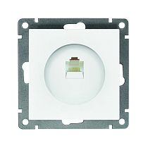 Розетка компьютерная одноместная UNIVERSAL серия "Афина", скрытой установки, 1А, RJ45, белая (еврослот)