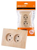 Розетка двойная 2П 10А 250В сосна "Лама"  TDM