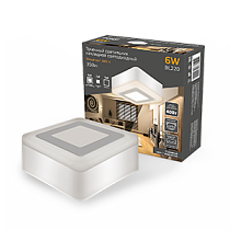Светильник Backlight накладной BL220 квадрат акрил, 3+3Вт, 3000K, 105х105мм