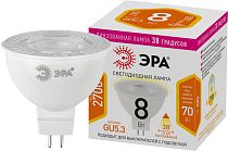 Лампа светодиодная ЭРА STD LED Lense MR16-8W-827-GU5.3 линзованная софит теплый белый свет