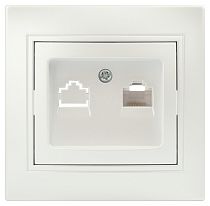 Розетка ЭРА Intro Plano 1-303-06 перламутр информационная RJ45