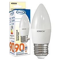 Лампа светодиодная IONICH декоративного освещения "свеча" ILED-SMD2835-C37-10Вт-900Лм-230В-4000К-E27