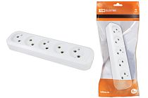 Колодка розеточная 5 гнезд 2П б/з 10А 250В белая  TDM Колодка розеточная 5 гнезд 2П б/з 10А 250В белая  TDM