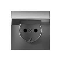 ArtGallery Сталь Розетка с заземлением со шторками, с крышкой, 16А, IP20, механизм Systeme Electric (Schneider Electric)