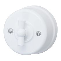 Выключатель двухклавишный,пластик,серия "ЛИЗЕТТА", цвет Белый Bironi