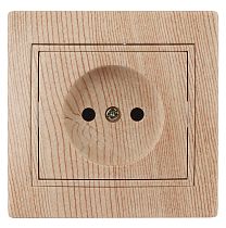 Розетка ЭРА Intro Plano 1-201-11 16А 250В сосна без заземления