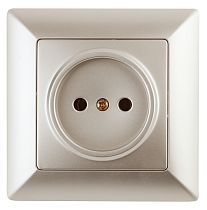 Розетка ЭРА Intro Solo 4-201-04 IP20 2P 16А 250В шампань без заземления