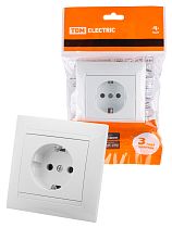 Розетка 2П+З 16А 250В белая "Лама"  TDM